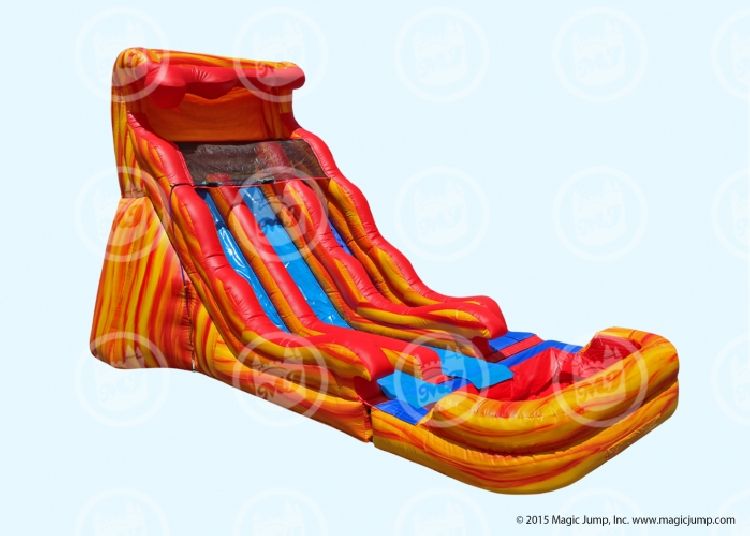 20ft Tall Dual Lane Flaming Wave Slide